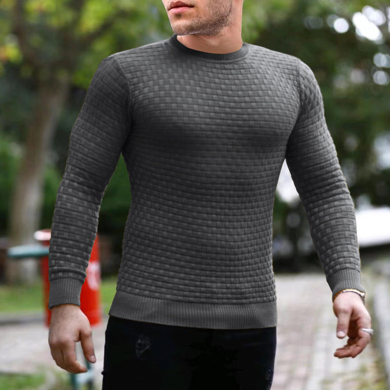 Structured round neck sweater for men Lune London