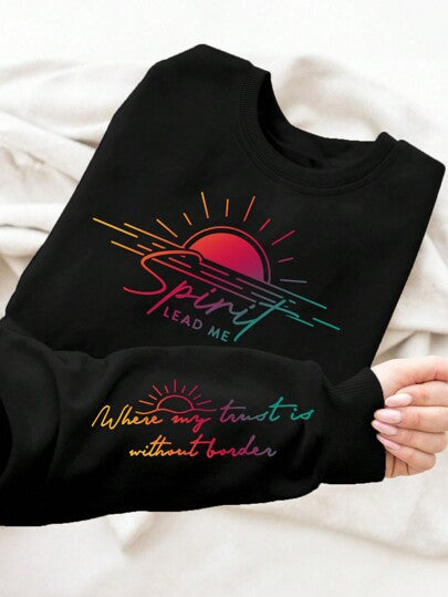 Sweatshirt pour femmes avec impression inspirante et tissu doux et fluide Chic & Stil