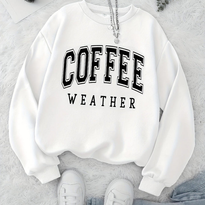 Sweatshirt femme avec impression tendance Coffee Weather Chic & Stil