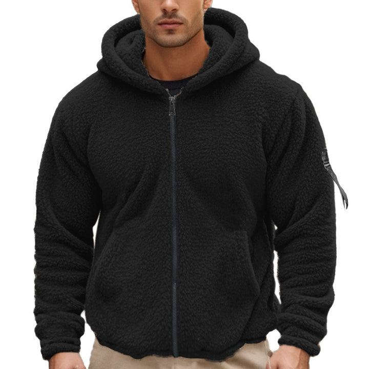 Men's fleece hoodie with kangaroo pocket and sturdy zipper Lune London