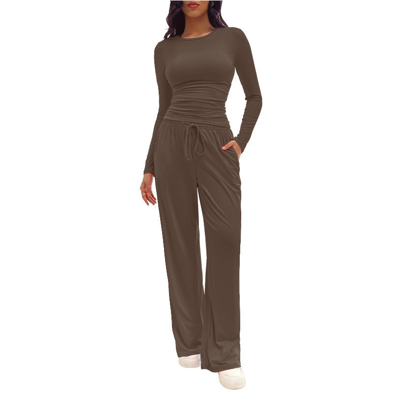 Women's Comfortable Lounge Set with Long-Sleeved Top and Loose-Fitting Pants Lune London