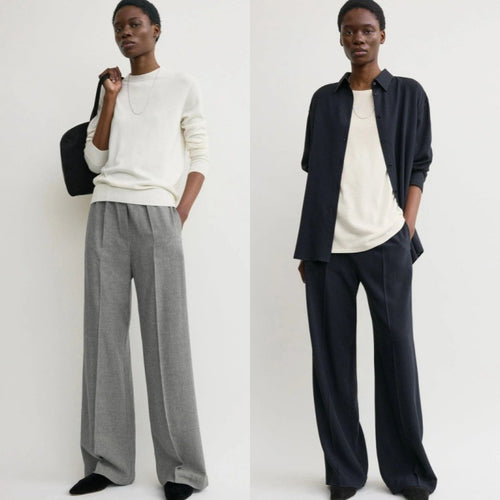 Wide-leg pants for women in high-quality material with an elastic waistband Lune London