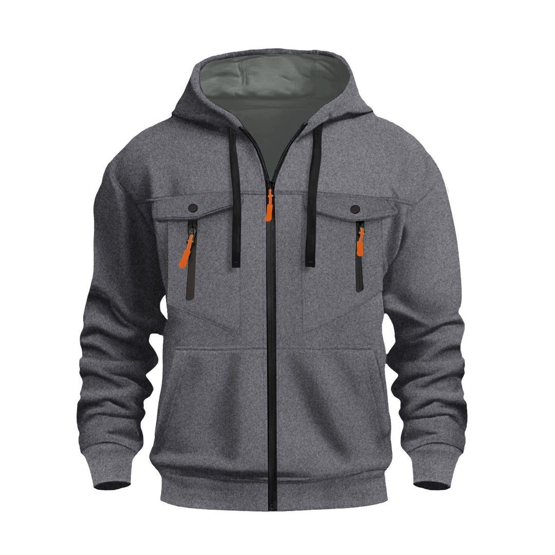 Men's Functional Hooded Jacket with Practical Zip Pockets Lune London