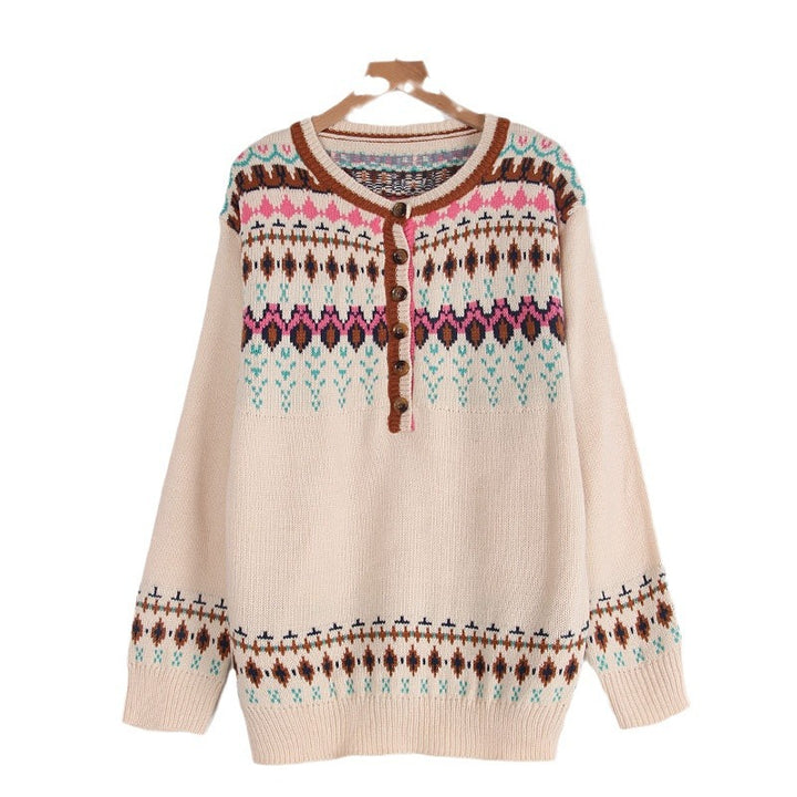 Pull en tricot pour femmes avec motif norvégien coloré Chic & Stil
