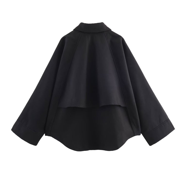 Minimalist transition jacket for women with high collar Lune London
