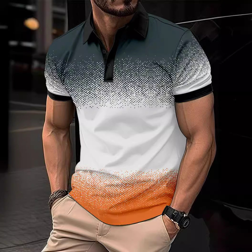 Chic and Stylish Dynamic Gradient Polo Shirt for Men