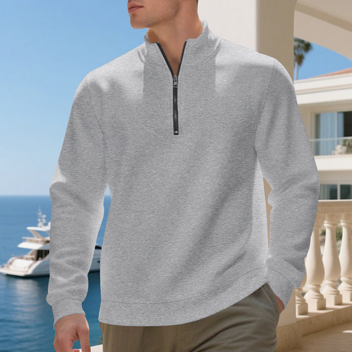 Sporty pullover for men with half-zip and breathable structure Lune London