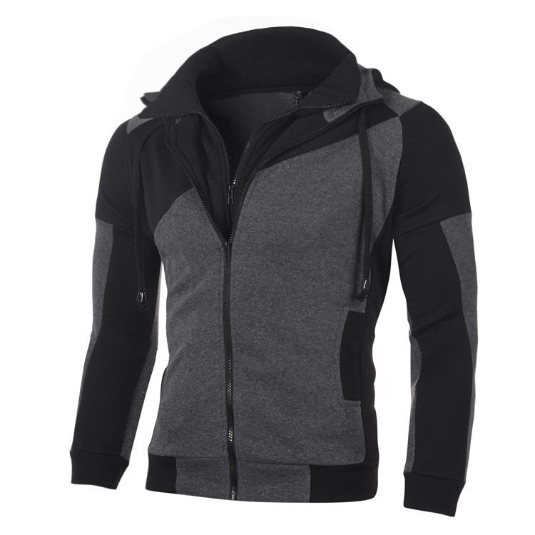 Men's sports jacket with an innovative patchwork design and hood Lune London