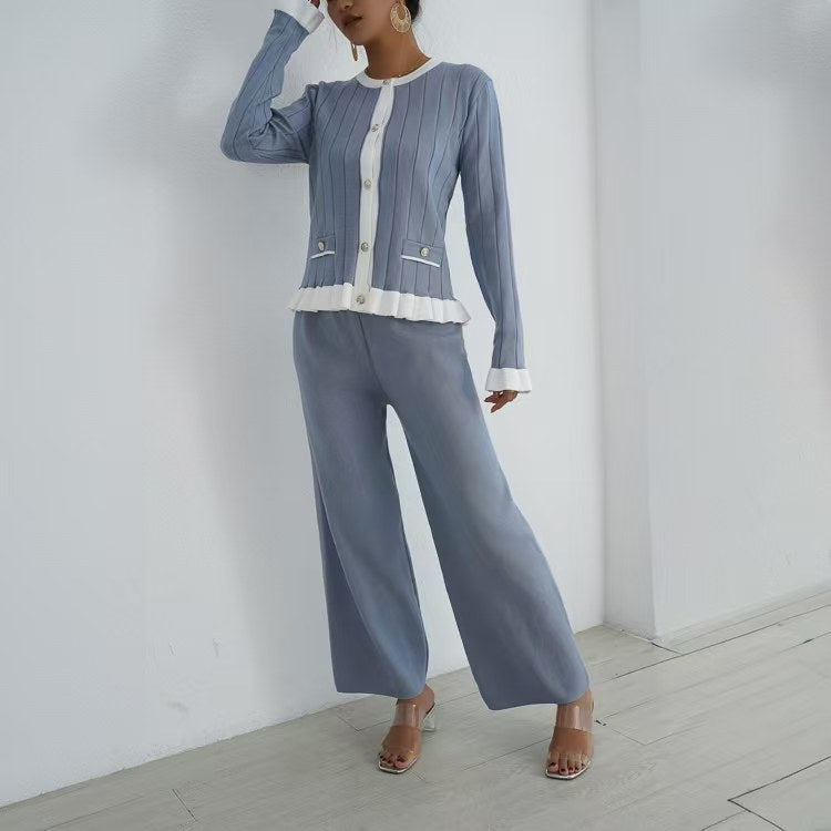 Elegant knitted loungewear set for women with decorative details Lune London