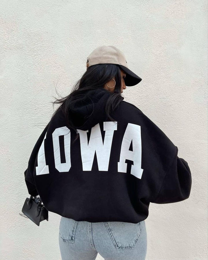 Oversized hoodie for women with a catchy inscription Lune London