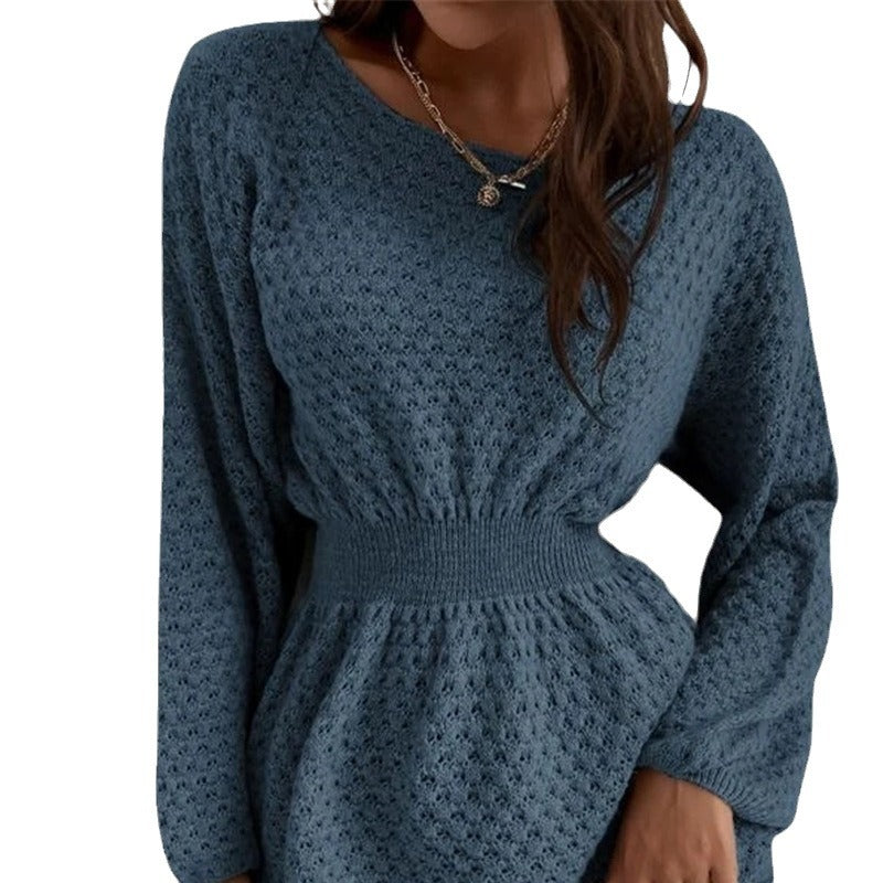 Knitted dress for ladies with a unique lace pattern and a relaxed fit Lune London