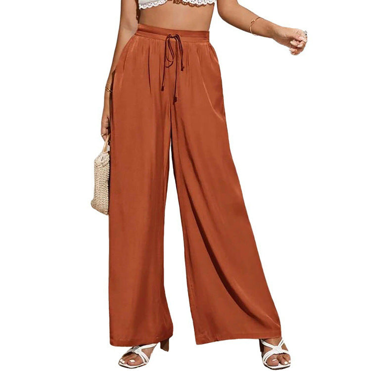 Wide palazzo pants for women with elastic waistband Lune London