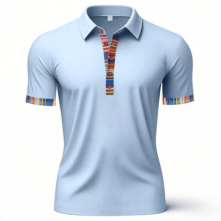 Men's Polo Shirt with colored collar and structured look Lune London