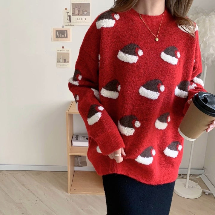 Women's Christmas sweater with festive pattern and relaxed fit Lune London
