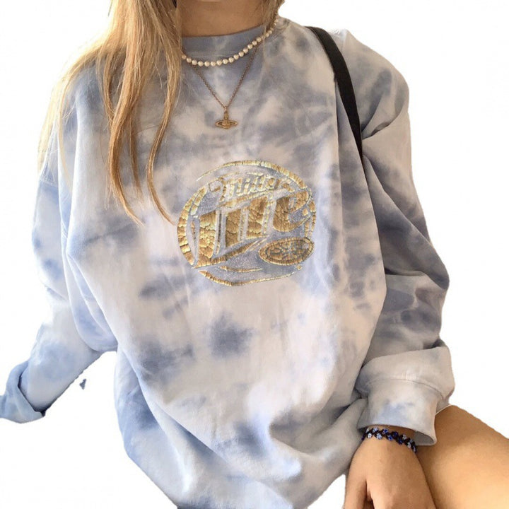 Women Oversized Sweatshirt with unique batik pattern and shiny application Lune London