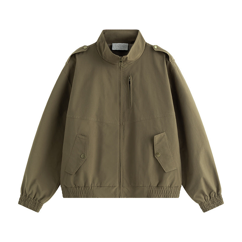 Practical leisure jacket for men with stand-up collar and side bellows pockets Lune London