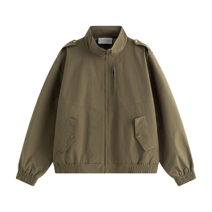Practical leisure jacket for men with stand-up collar and side bellows pockets Lune London