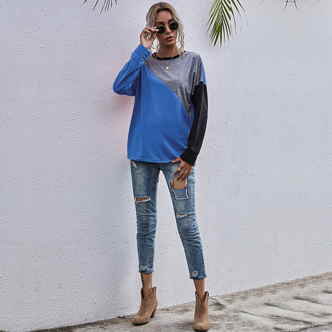 Sporty sweatshirt for women with a trendy color block design Lune London