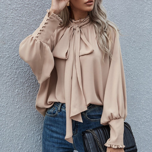 Women's blouse with bow collar and voluminous sleeves Lune London