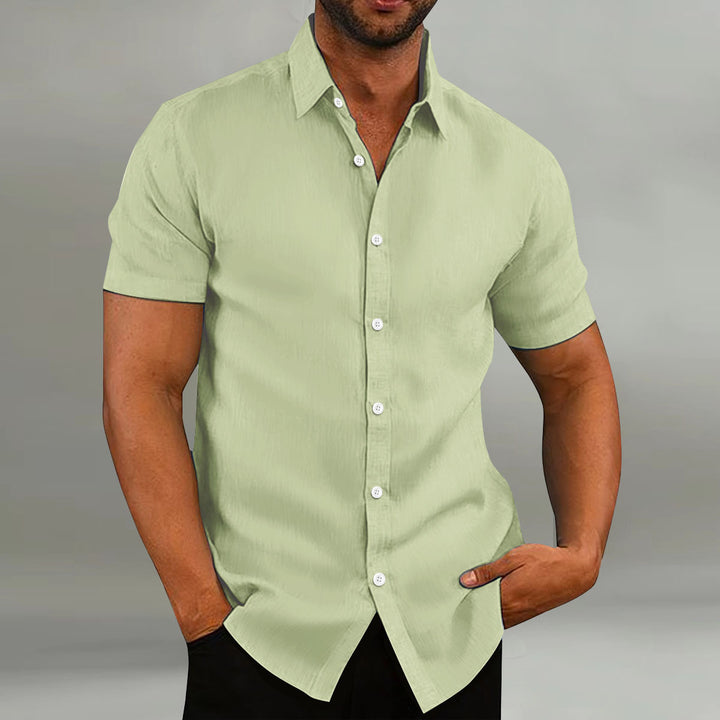 Short sleeve leisure shirt for men with button placket Lune London