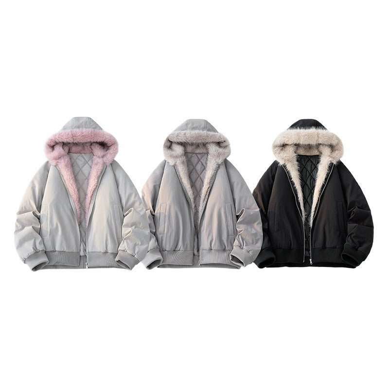Ladies Soft down jacket with faux fur collar Lune London