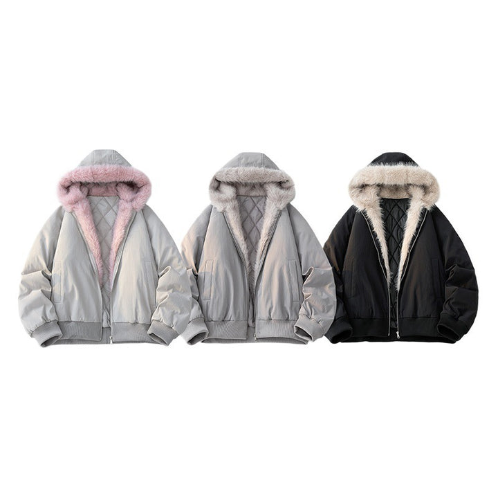 Ladies Soft down jacket with faux fur collar Lune London