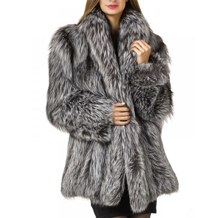 Ladies Luxurious Faux Fur Jacket with Voluminous Sleeves Lune London