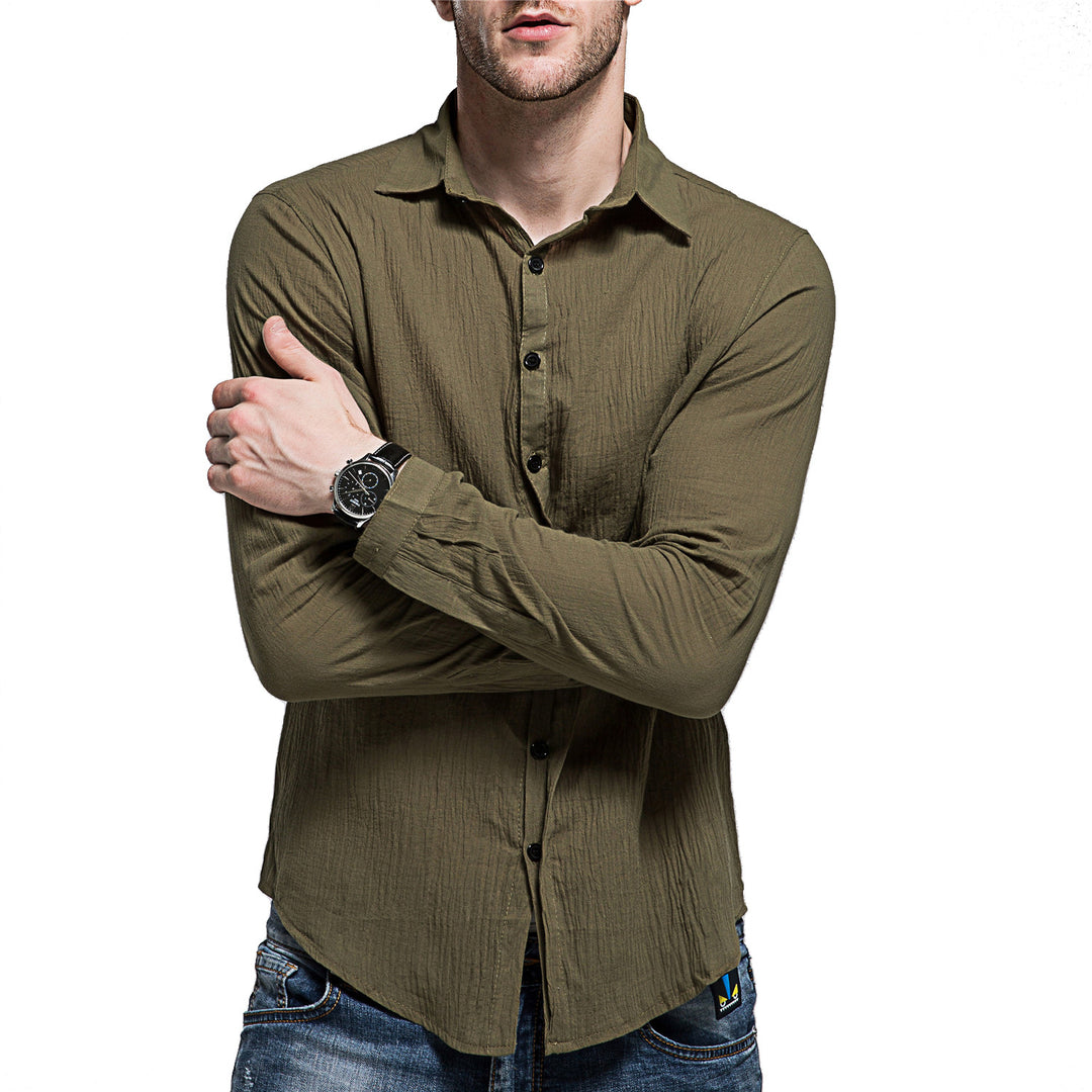 Casual long sleeve shirt for men in linen blend Lune London