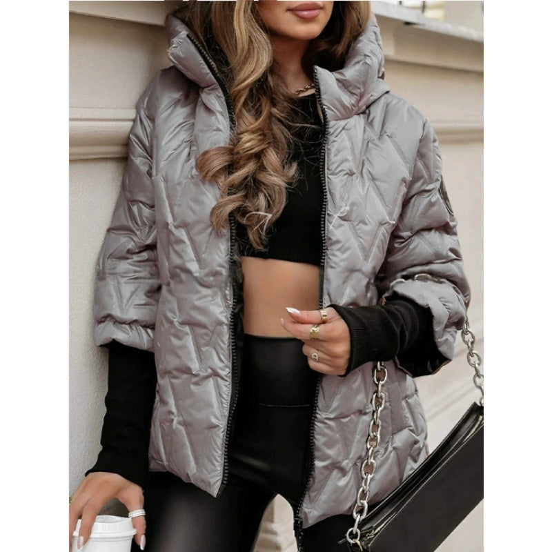 Winter jacket for women with high collar and coated outer fabric Lune London