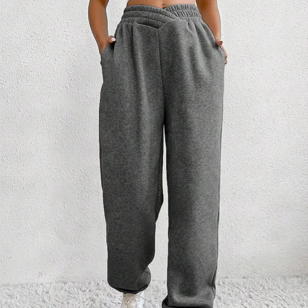 Ladies Comfortable Jogging Pants with an Elastic Waist and Practical Pockets Lune London