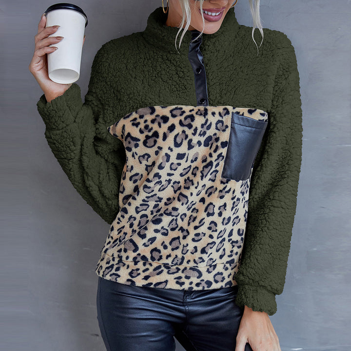 Women Cozy Fleece Sweater with Suede Details Lune London