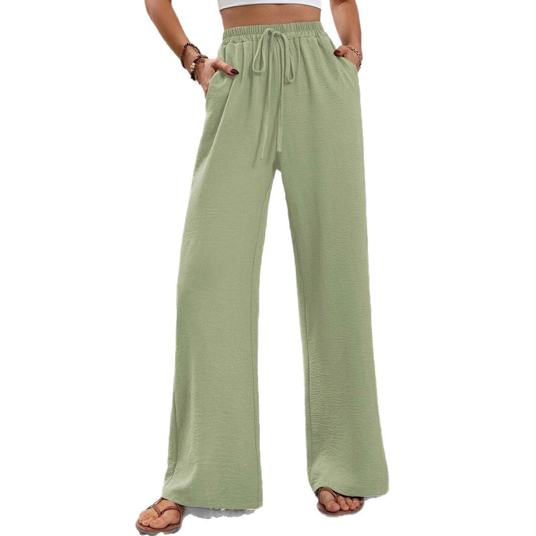 Casual palazzo pants for women with elastic waistband and practical pockets Lune London