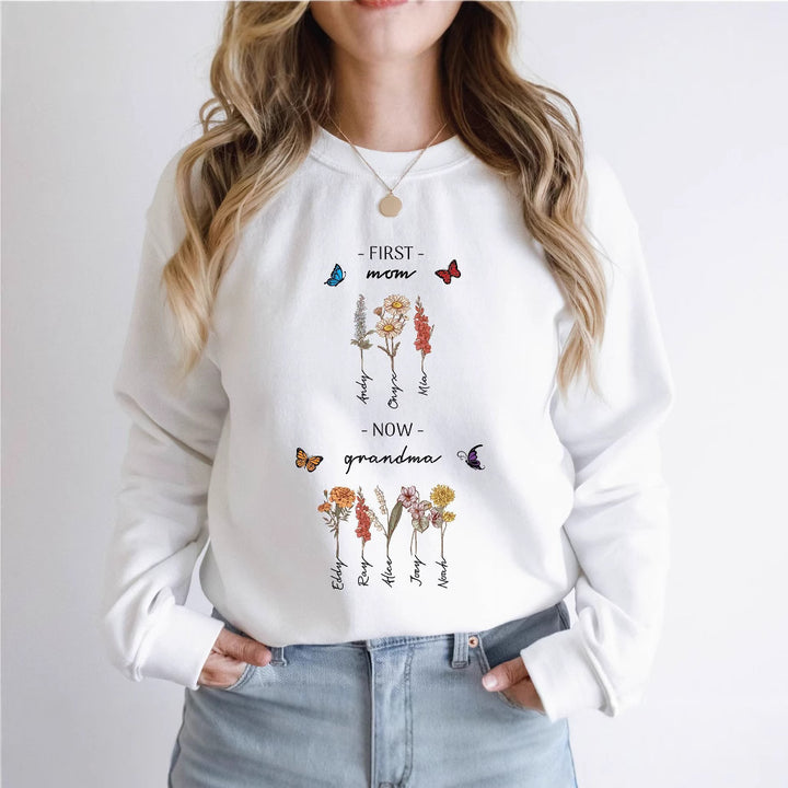 Sweat-shirt pour femmes avec imprimé floral et lettrage inspirant Chic & Stil