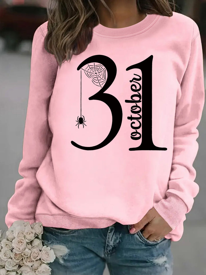 Sweat-shirt pour femmes avec motif d'Halloween créatif et coupe confortable Chic & Stil