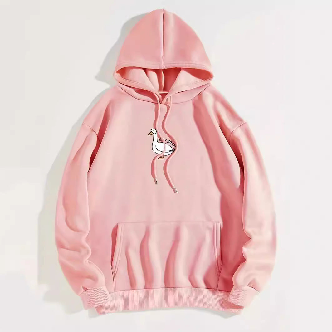 Hoodie pour femmes avec motif de oie créatif et intérieur en molleton doux Chic & Stil