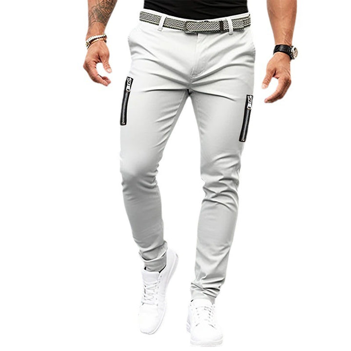 Trendy Slim-Fit Pants for Men with Zippered Pockets Lune London