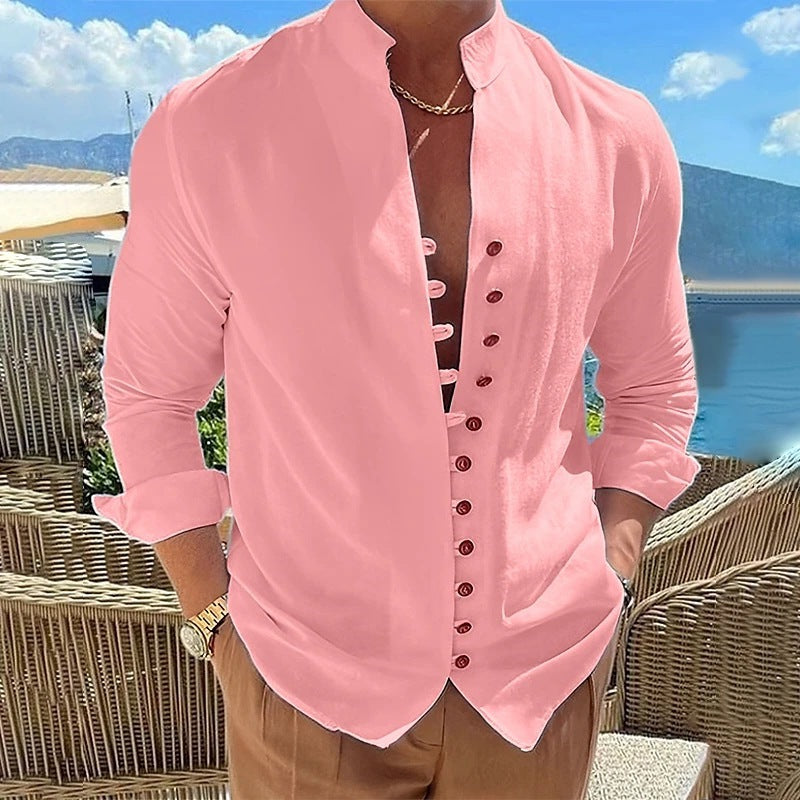 Trendy men's shirt with a slight structure and button placket Lune London