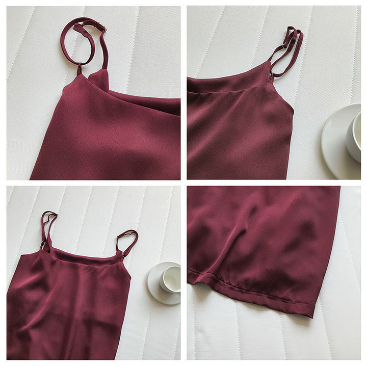 Ladies luxury satin top spaghetti Lune London