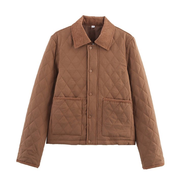 Women quilted transition jacket with cord detail Lune London