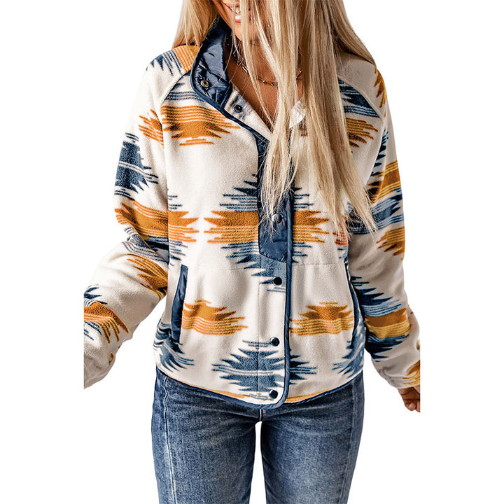 Ladies casual and stylish fleece jacket with tribal design Lune London