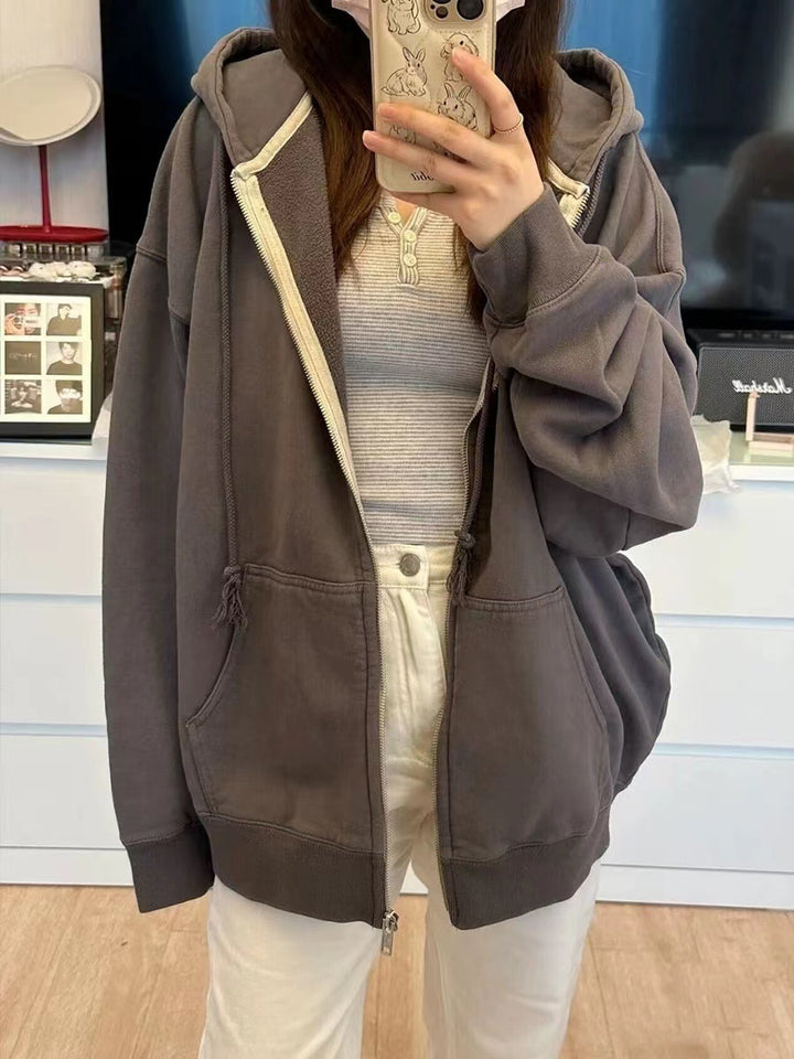 Veste en polaire décontractée pour femmes avec col haut et poches zippées pratiques Chic & Stil