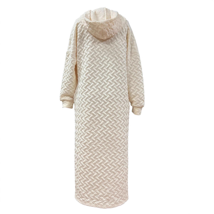 Casual hooded sweatshirt dress for women with side slits Lune London