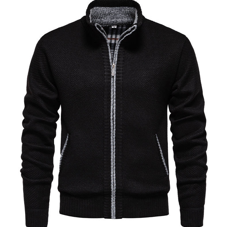Men's knitted sports jacket with high collar Lune London