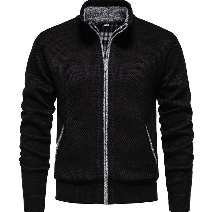 Men's knitted sports jacket with high collar Lune London