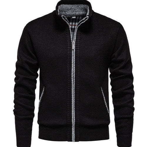 Men's knitted sports jacket with high collar Lune London