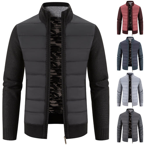Men's quilted hybrid jacket with trendy knit design Lune London