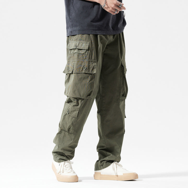 Pantalon cargo pour hommes avec plusieurs poches et taille élastique Lune London