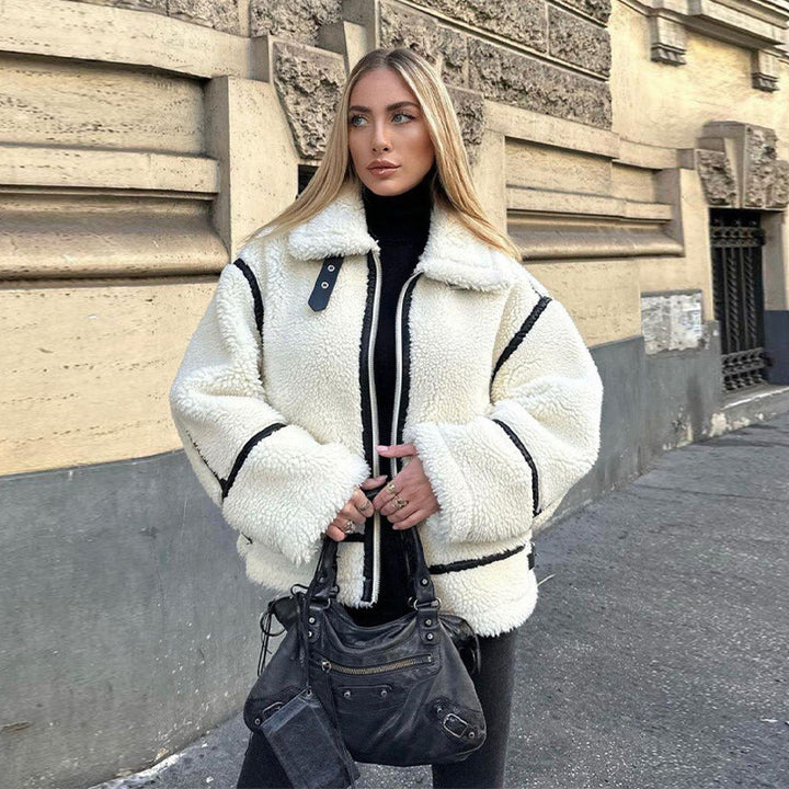 Fleece jacket for women with high collar Lune London