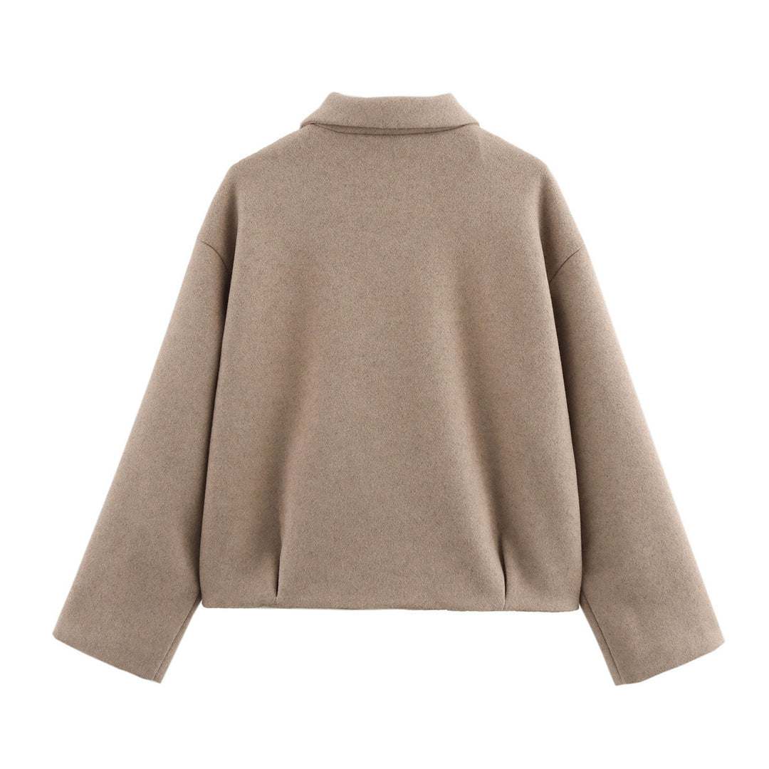 Women warm transitional jacket with modern lapel Lune London