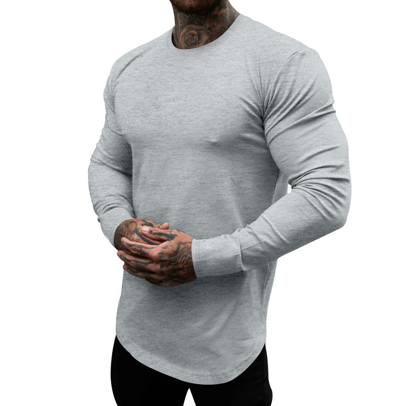 Men's Long-Sleeve Shirt Made Of Soft Stretchy Cotton Blend with Round Neckline Lune London